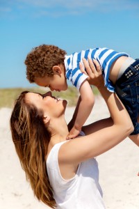 Biological mom spending time with her son on Mother's Day